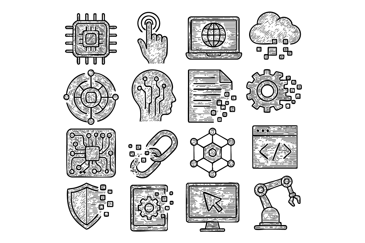 Technology Digital  Icons, an Object Graphic by RT Studio