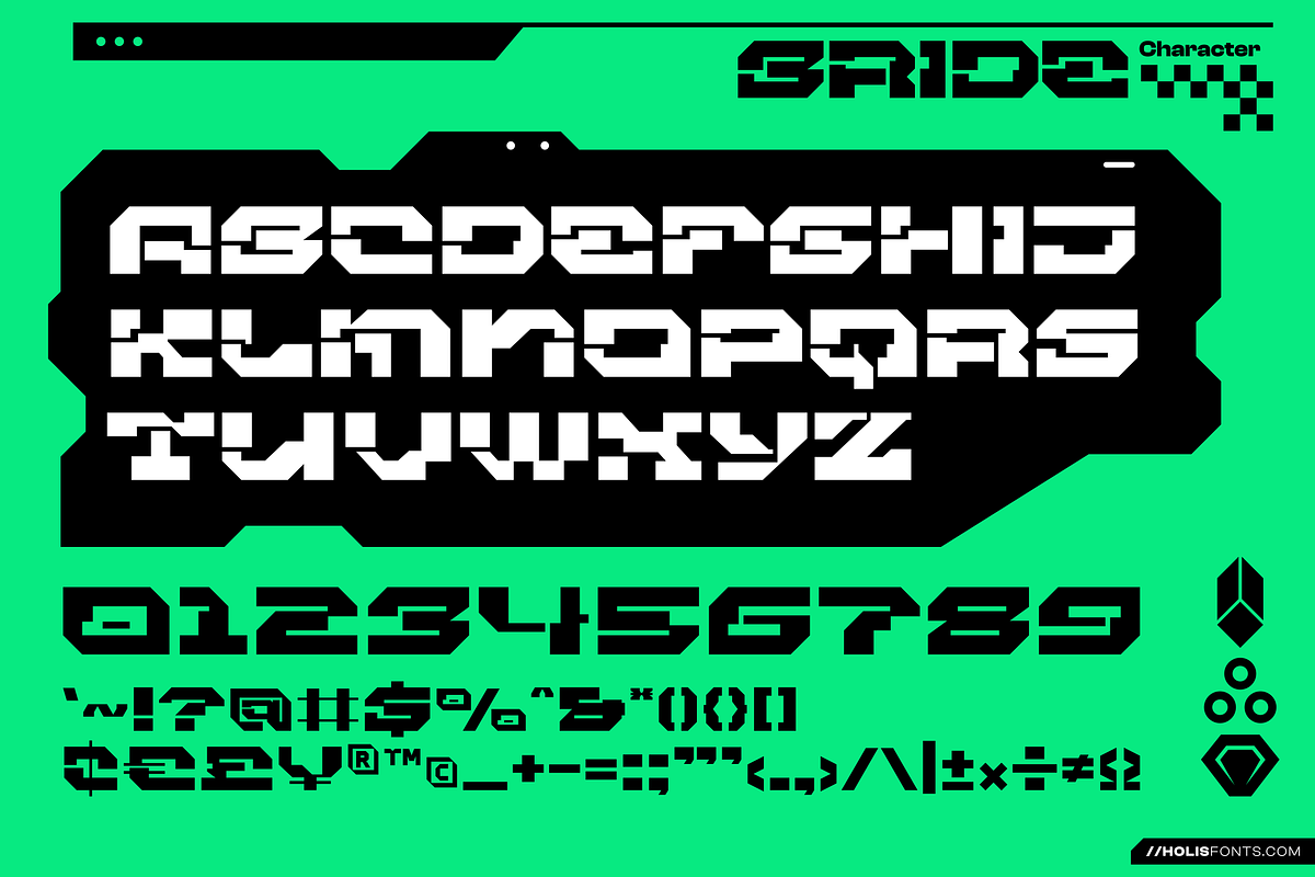 Bride Typeface Robot, a Sans Serif Font by 24Design Studios (Photo 6 of 7)