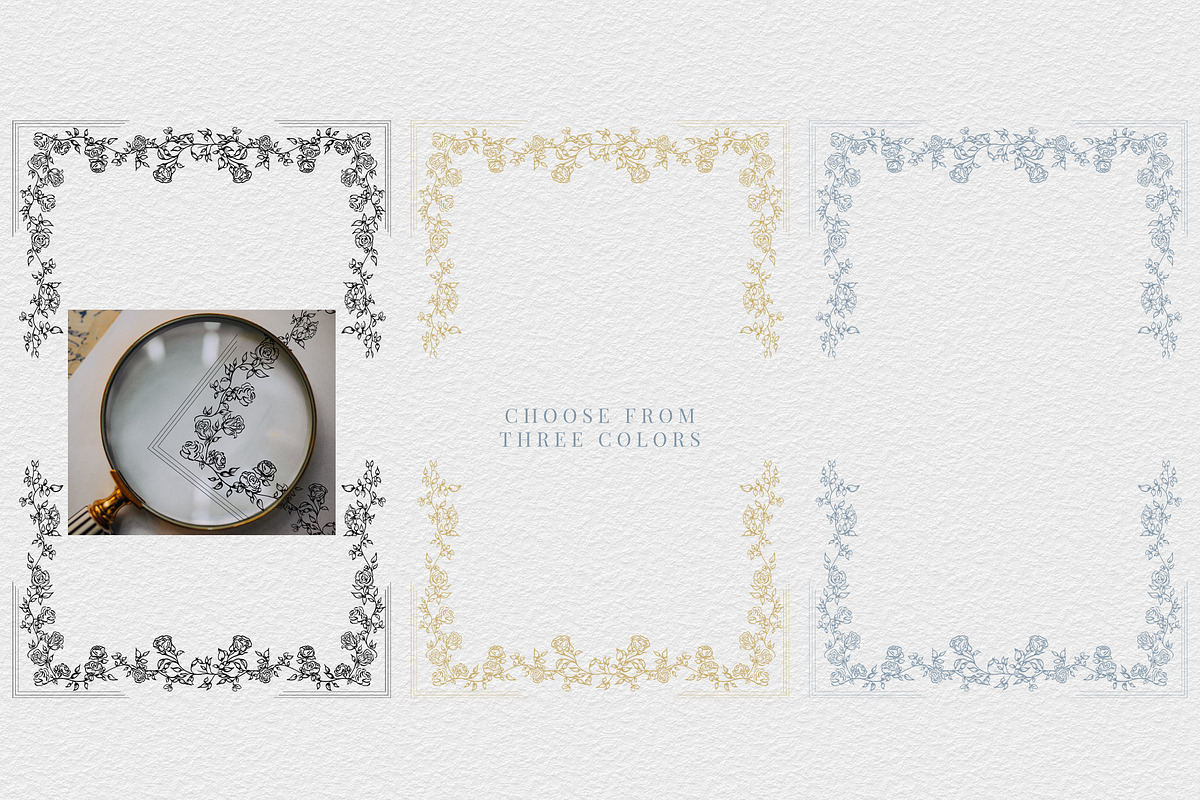 Elegant Rose Borders, a Decorative Illustration by AW Studios (Photo 3 of 8)