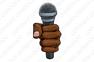 Microphone Fist Hand Comic Book Pop, an Illustration by Christos Georghiou