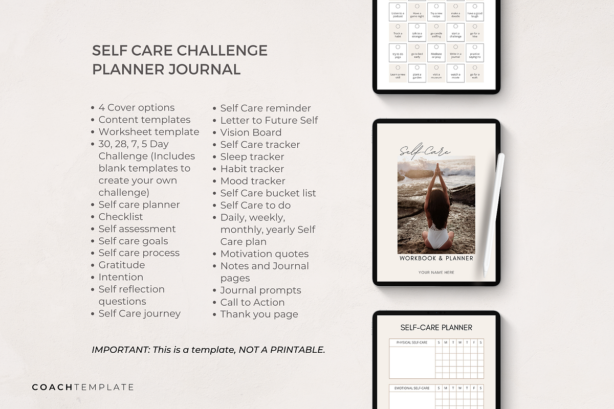 Self Care eBook Template Bundle, a Brochure Template by COACHTEMPLATE (Photo 4 of 11)