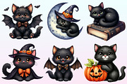 Nursery Halloween Black Cat Clipart, a Graphic by CitraGraphics (Thumbnail 3 of 4)