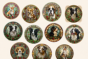 DOG ORNAMENTS CLIPART, an Animal Illustration by Daring Digies (Thumbnail 5 of 9)