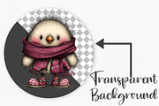 Whimsical Christmas Chick Clipart, an Illustration by Canvas Craft (Thumbnail 2 of 7)