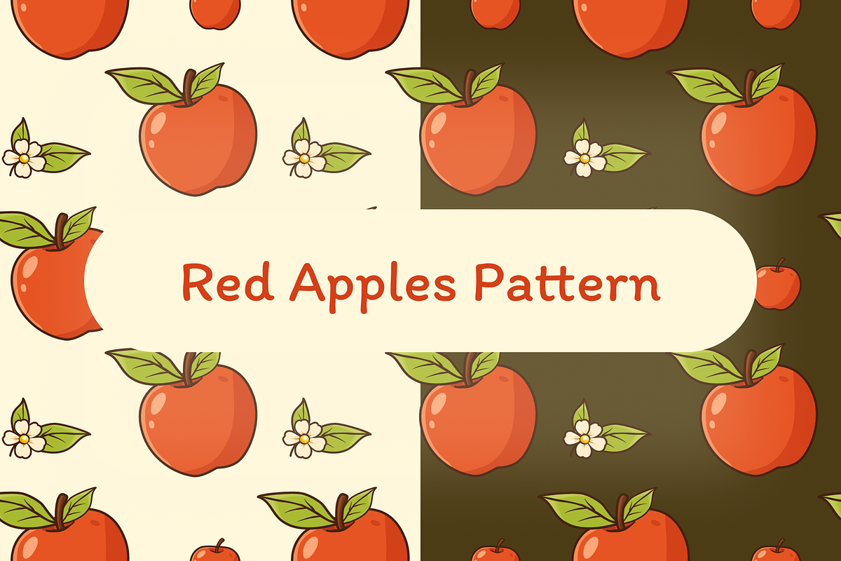 Red Apples Vector Pattern, a Pattern Graphic by Laimmilka (Photo 1 of 3)