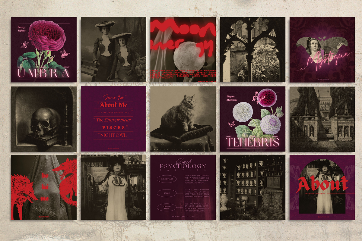 Dark Apothecary Social Media Bundle, a Social Media Template by The Flossy Finch (Photo 5 of 17)