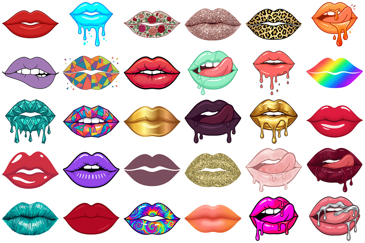 Lips Clipart, a Decorative Illustration by Forhadx5 (Photo 4 of 11)