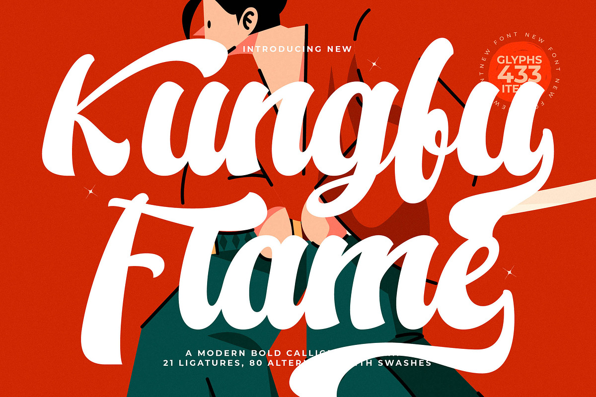 Kungfu Flame Bold Calligraphy, a Serif Font by timelesstype.co (Photo 1 of 20)