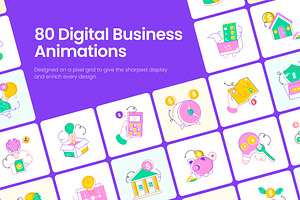 Animated Digital Business Icons, a Duotone Icon by Vectors Market