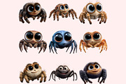 Cute Spider Clipart PNG Bundle, a Graphic by M9 Design (Thumbnail 6 of 9)