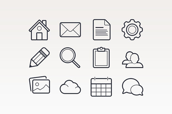 Outlined Basic Vector Icons