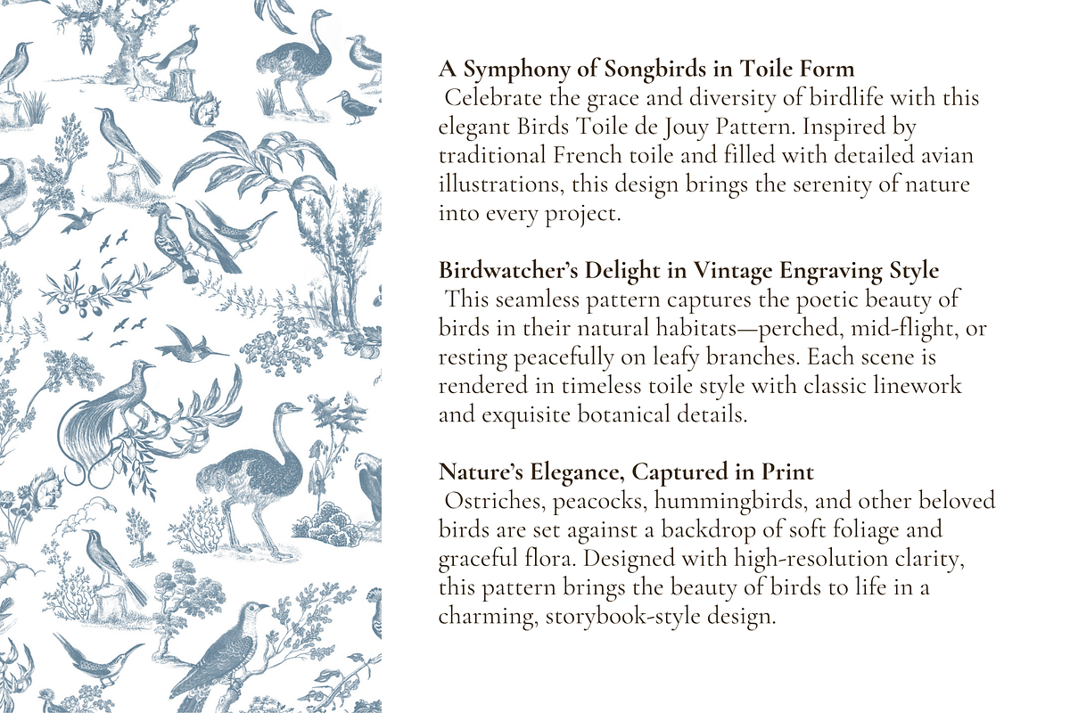 The Birds Seamless Pattern Set, a Background Graphic by Hughes Studio (Photo 3 of 8)