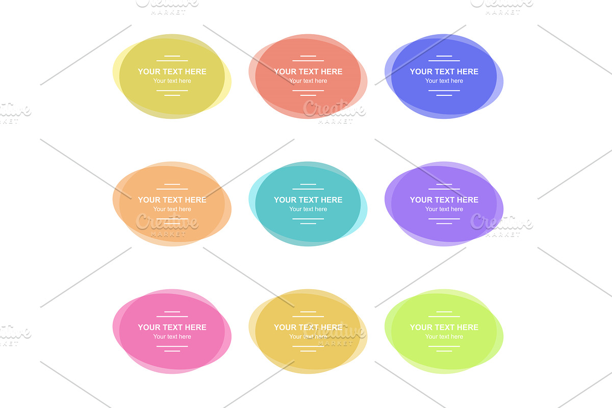Set of Modern Vector Colorful Oval, a Graphic by FineArtStudio (Photo 1 of 3)