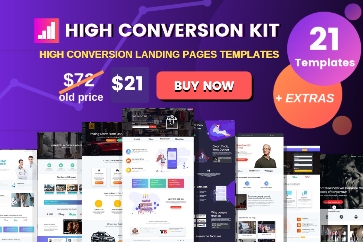 21 Bootstrap landing pages bundle, a Bootstrap Template by Bootstraptor (Photo 1 of 4)