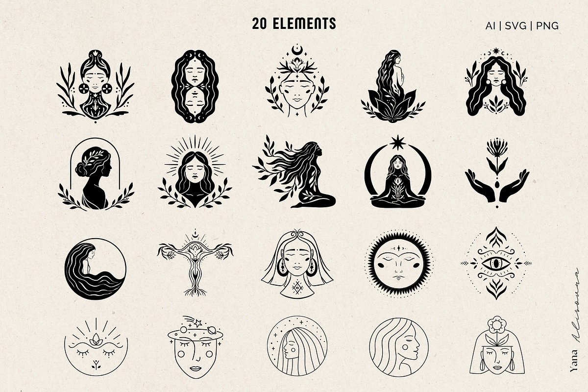 Feminine Logo Collection, a Branding & Logo Template by Alisovna (Photo 7 of 9)