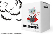 Cartoon kitten in Halloween costume, an Animal Illustration by Azuzlikus (Thumbnail 2 of 4)