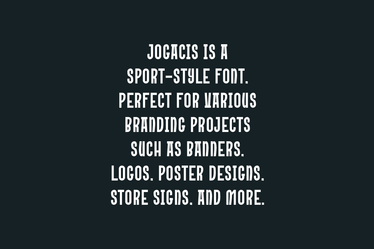 Jogacis - Creative Logo Font, a Sans Serif Font by Iqsiart Studio (Photo 5 of 8)