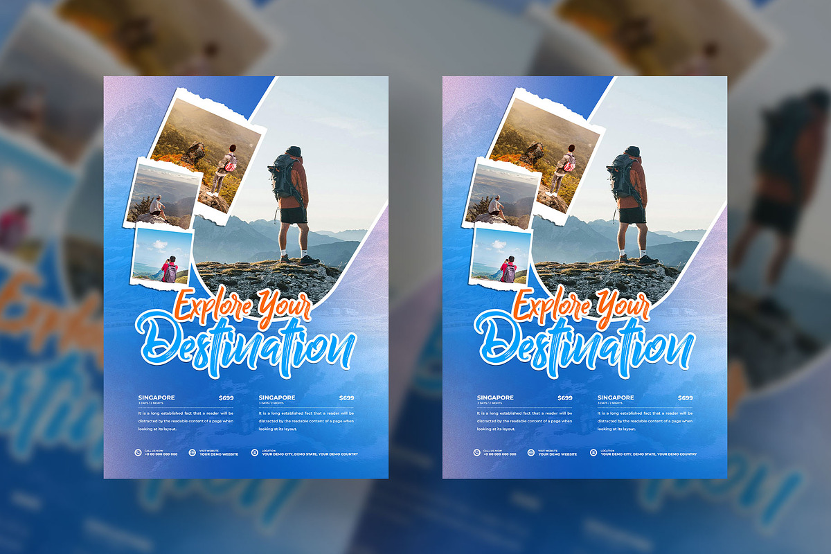 Travel flyer template bundle, a Flyer Template by Tanmoy Topu (Photo 2 of 6)