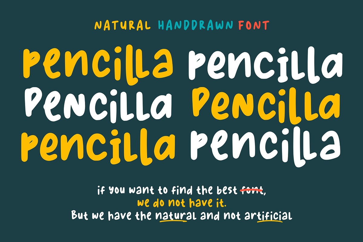 Pencilla - Natural Handdrawn, a Font by Good Java Studio (Photo 1 of 11)