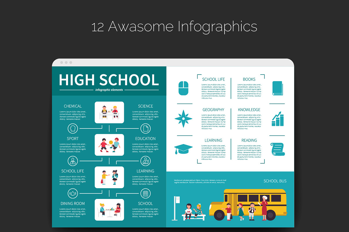 School Flat Collection, an Education Illustration by Palau (Photo 4 of 6)