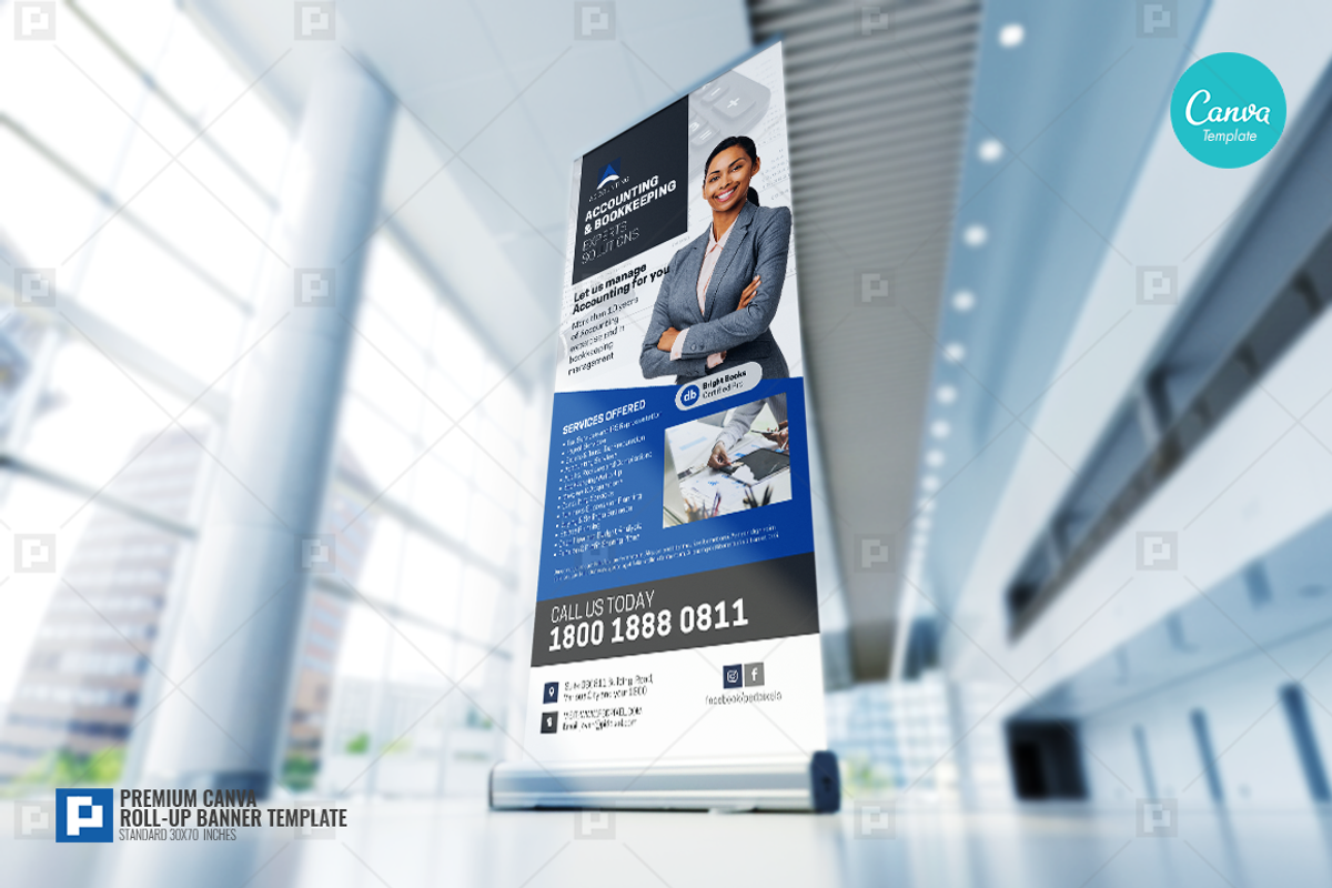 Accounting Company Services Rollup, a Flyer Template by PSDPixel (Photo 3 of 4)