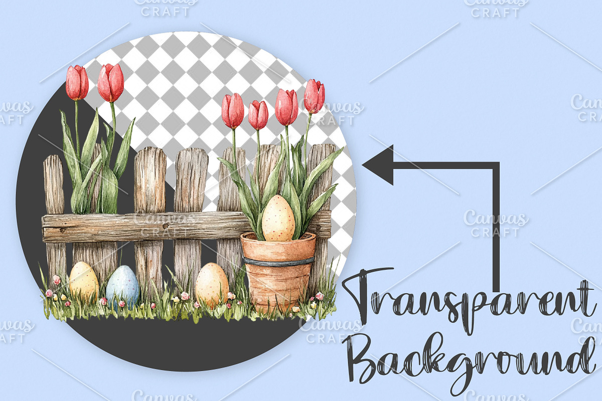 Easter Spring Fence Clipart PNG, an Illustration by Canvas Craft (Photo 2 of 7)