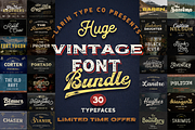 Huge Vintage Font Bundle, a Script Font by Larin Type Co. (Thumbnail 1 of 16)