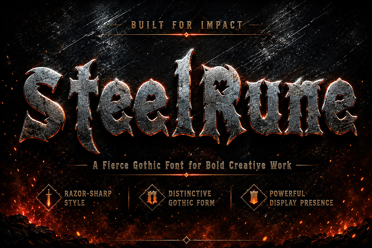 SteelRune – Gothic Display Font, a Slab Serif Font by Wow Magic (Photo 2 of 4)