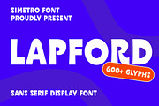 Lapford - Sans Serif Font Display, a Sans Serif Font by Simetrica Labs (Thumbnail 1 of 9)
