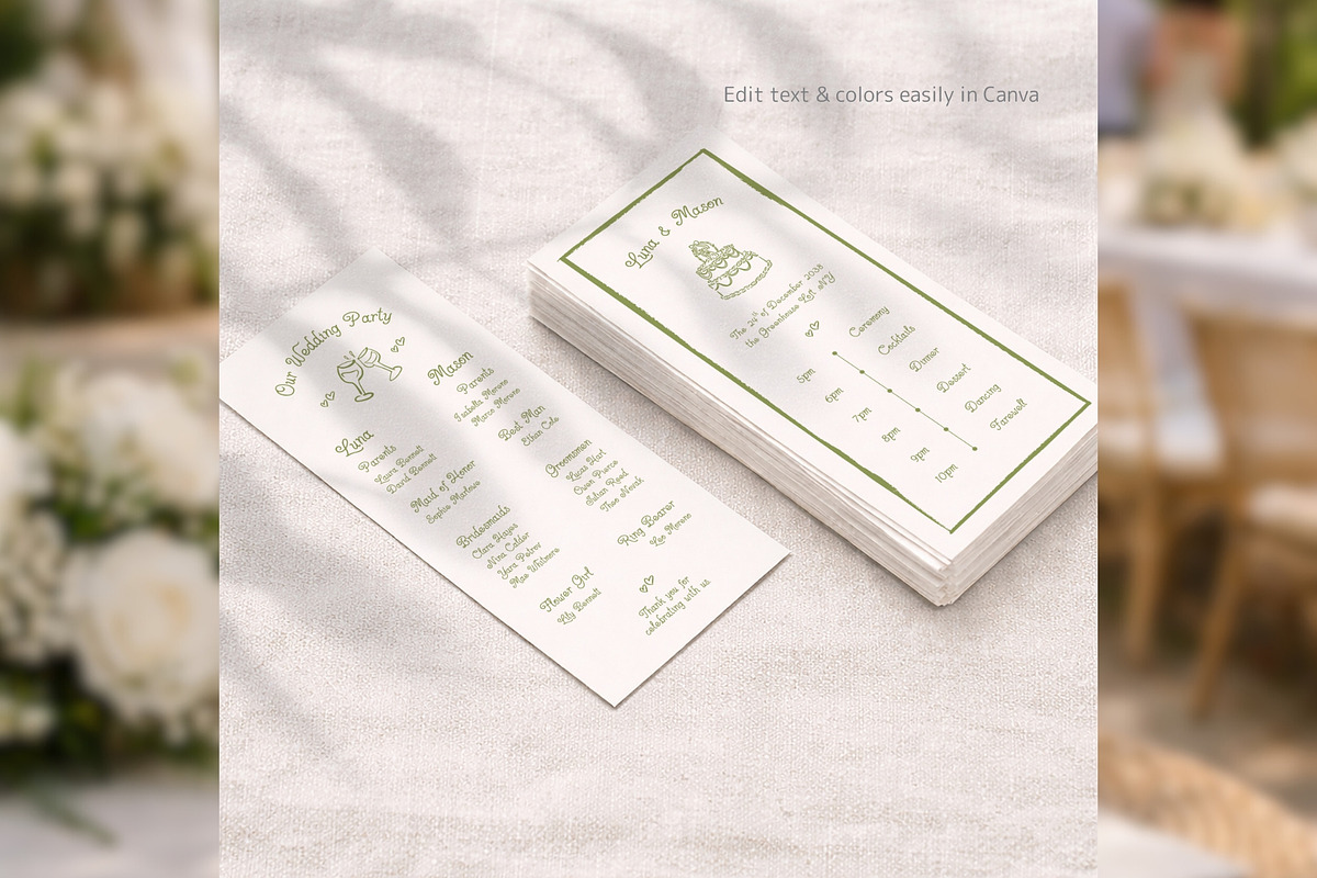 Wedding Program Canva bd002, a Card Template by TyphoonStudio (Photo 7 of 9)
