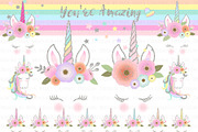 Unicorn Faces Silver Clipart,Pattern, an Illustration by Mia's Graphic Design (Thumbnail 3 of 10)