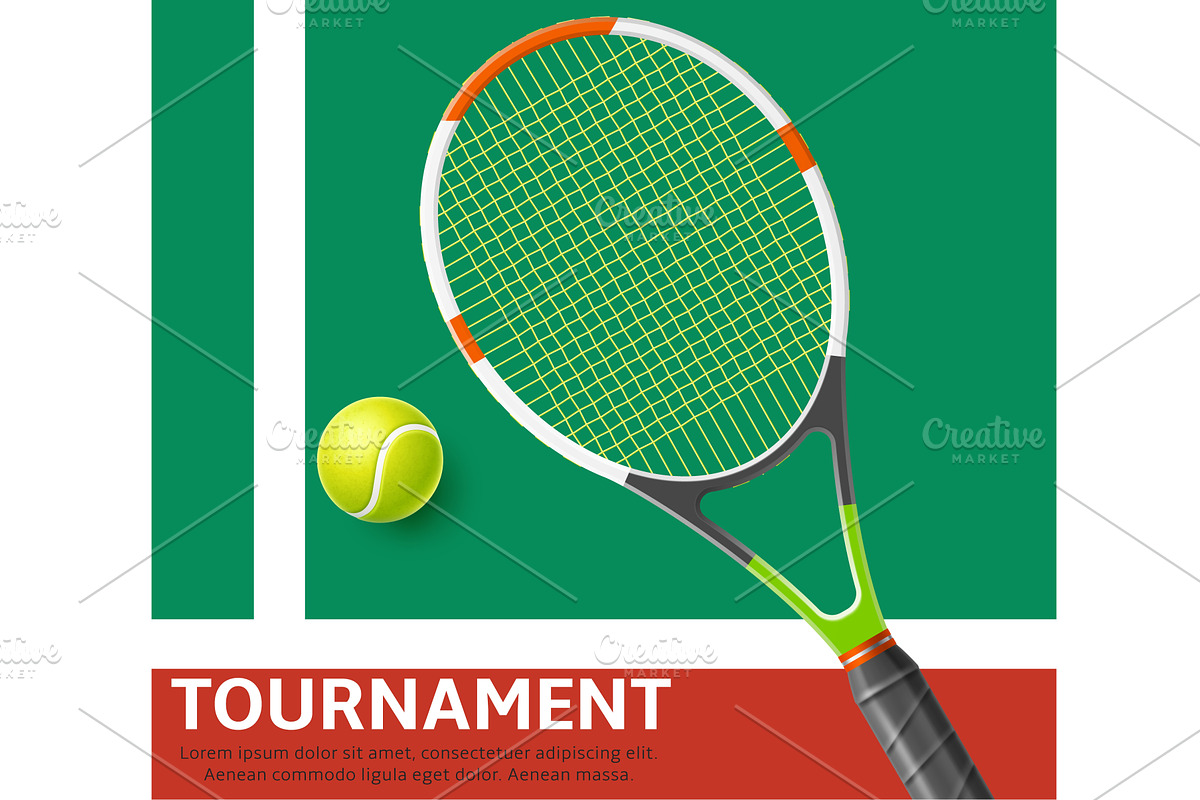 Realistic tennis tournament design, an Object Illustration by Vectorbuum
