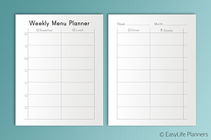 Menu Planner 7x9 Printable PDF