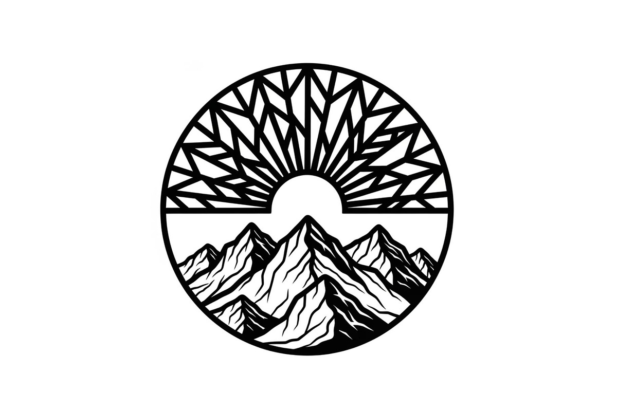 Mountain Sun Circle Design Bundle, an Illustration by Creativeshirt (Photo 25 of 31)