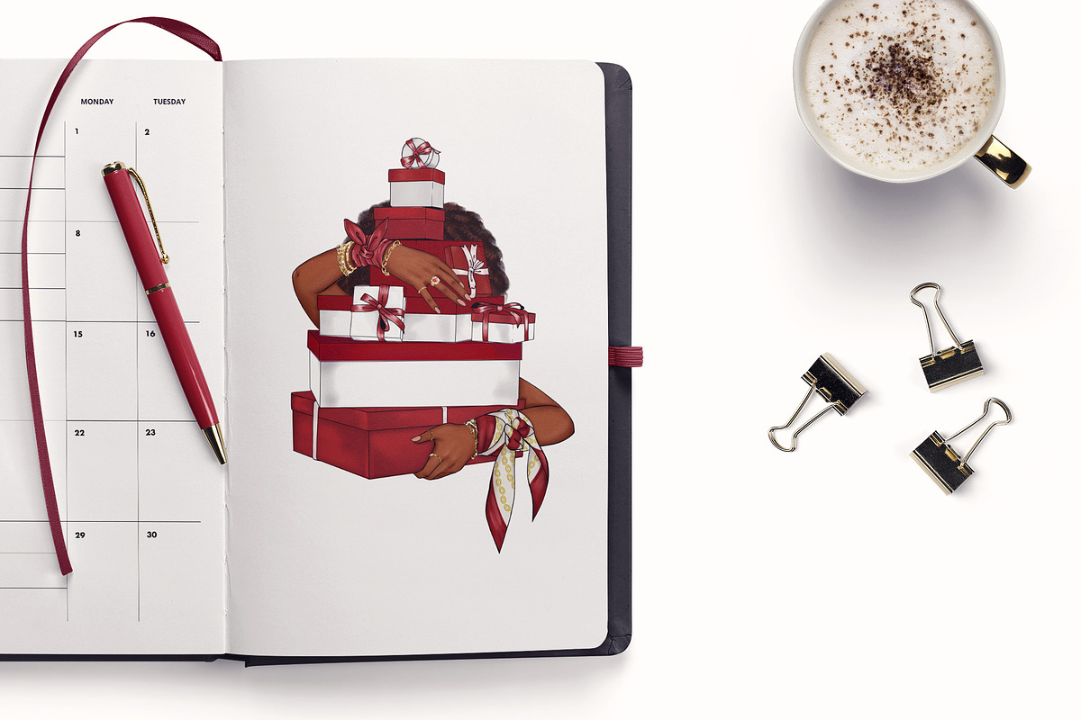 Fashion Planner Girls Clipart set, a Work Illustration by The GG Shop (Photo 6 of 8)