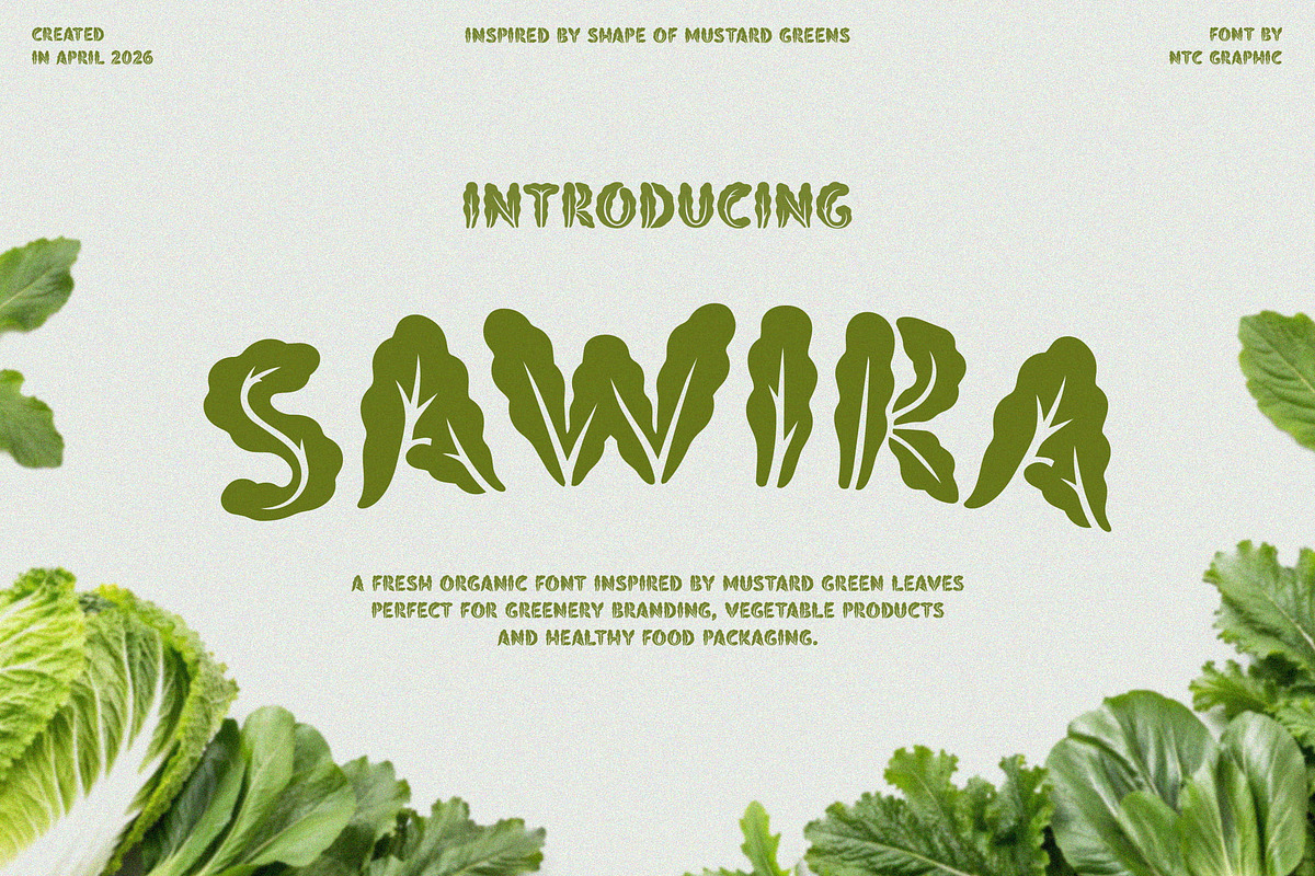 Sawira – Organic Display Font, a Handwritten Font by NTC Graphic (Photo 1 of 9)
