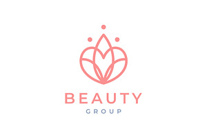 love heart feminine leaves flower lo, a Branding & Logo Template by devastd
