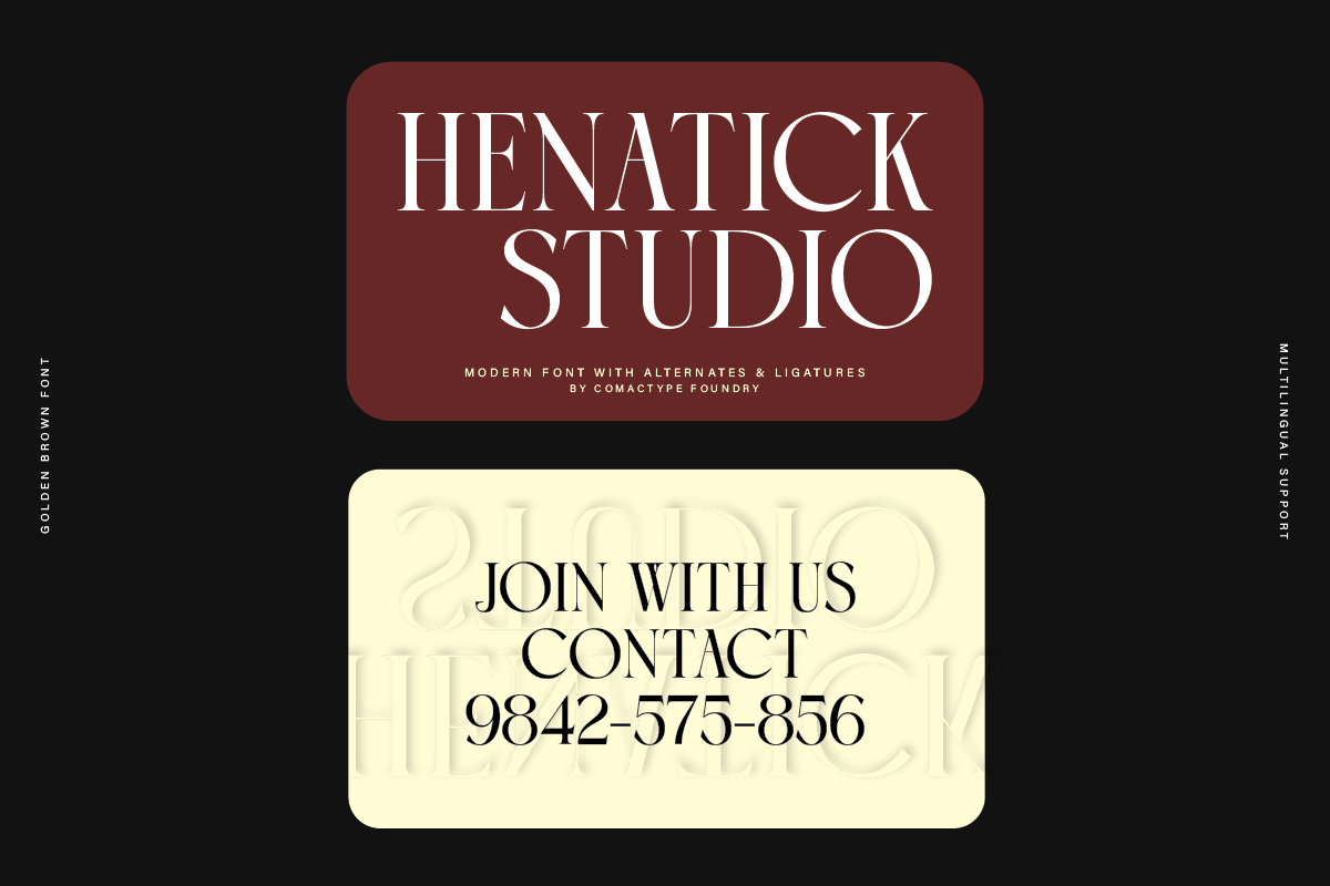 Golden Brown - Modern Serif Typeface, a Serif Font by Comactype Foundry (Photo 7 of 20)