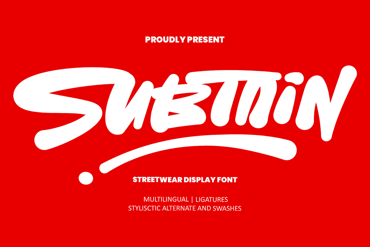 Subtain – Streetwear Display Font, a Handwritten Font by Black Junst (Photo 1 of 10)