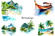 Watercolor Thailand clipart 60 PNG, an Object Illustration by Art and Funny (Thumbnail 4 of 5)