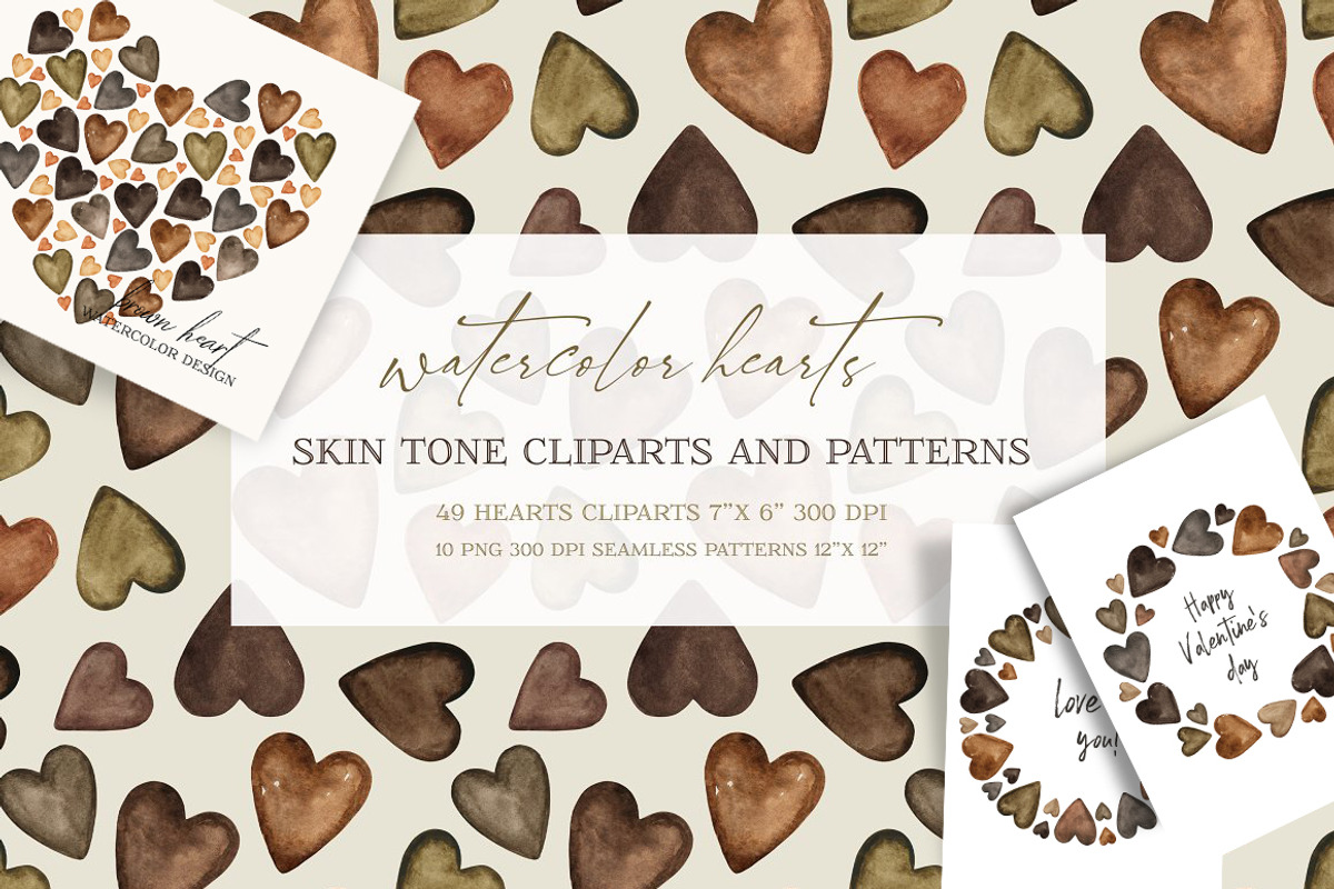 Watercolor heart cliparts & patterns, an Object Graphic by Naty Art (Photo 1 of 24)