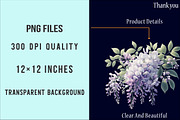 Wisteria Floral Garden Clipart PNG, an Illustration by SinaCreation (Thumbnail 6 of 7)