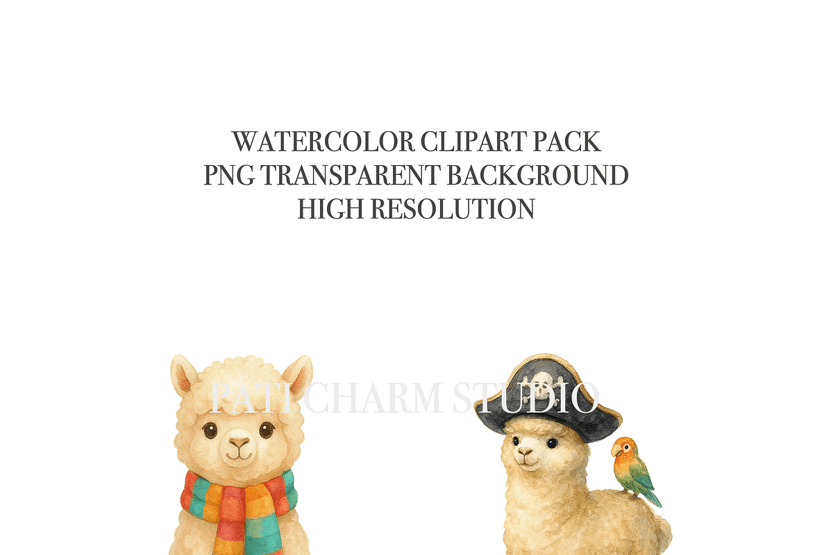 18 Alpaca Clipart, an Animal Illustration by Pati Charm Studio (Photo 5 of 8)