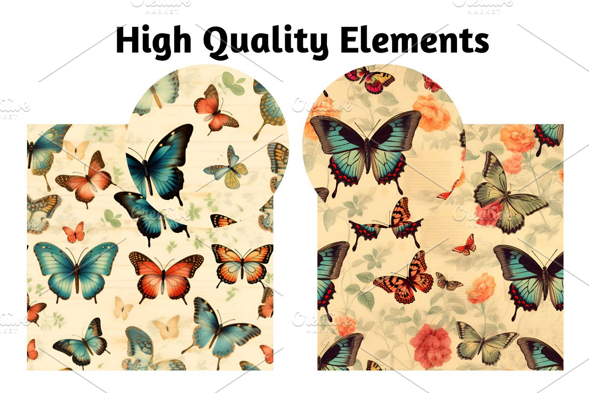 Vintage Butterflies Seamless Pattern, a Pattern Graphic by Gloria Designed It (Photo 5 of 5)