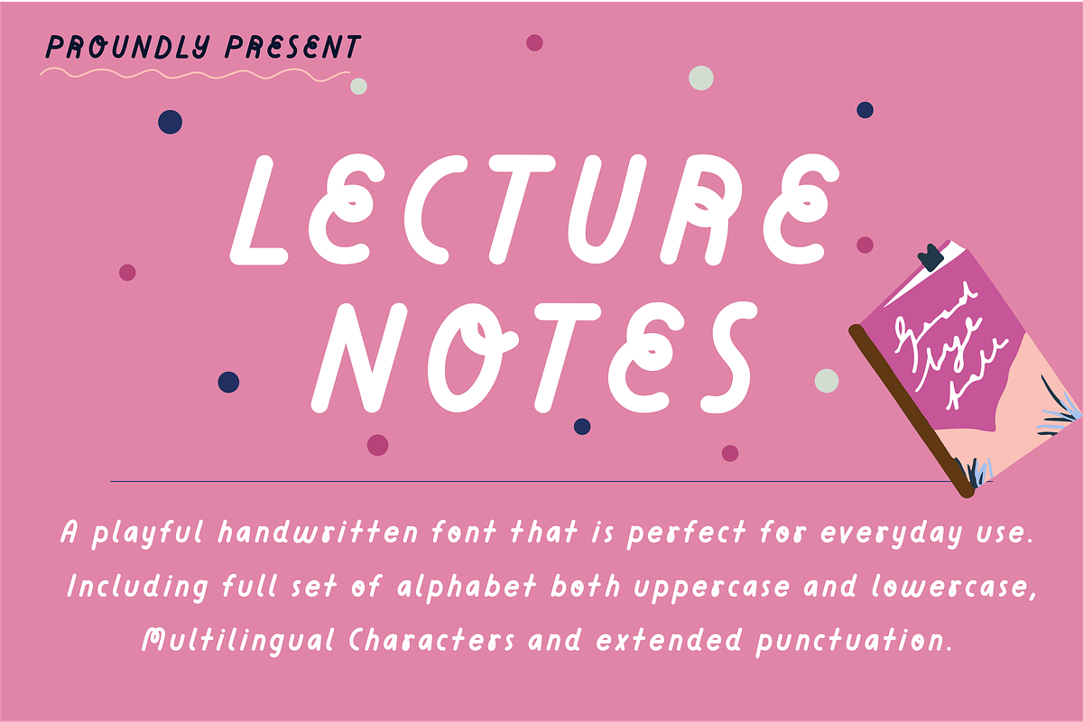 Lecture notes Font, a Handwritten Font by Nyla.Studio (Photo 1 of 10)