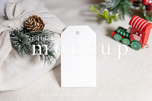 Christmas 2x3.5 Gift Tag Mockup
