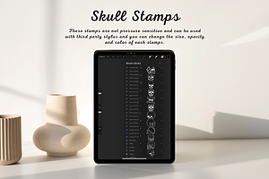 100 Skull Procreate Stamps