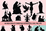 Christian Silhouette SVG Bundle, an Object Graphic by AIW SOLUTIONS (Thumbnail 1 of 4)