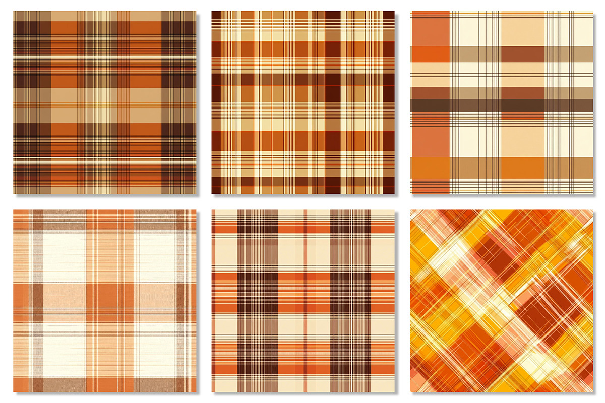 Fall Autumn Plaid Digital Papers, a Texture Graphic by Dream Creation (Photo 4 of 6)