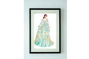 Flower pastel gown dress fashion, a Person Illustration by tranyenhanu (Thumbnail 2 of 3)